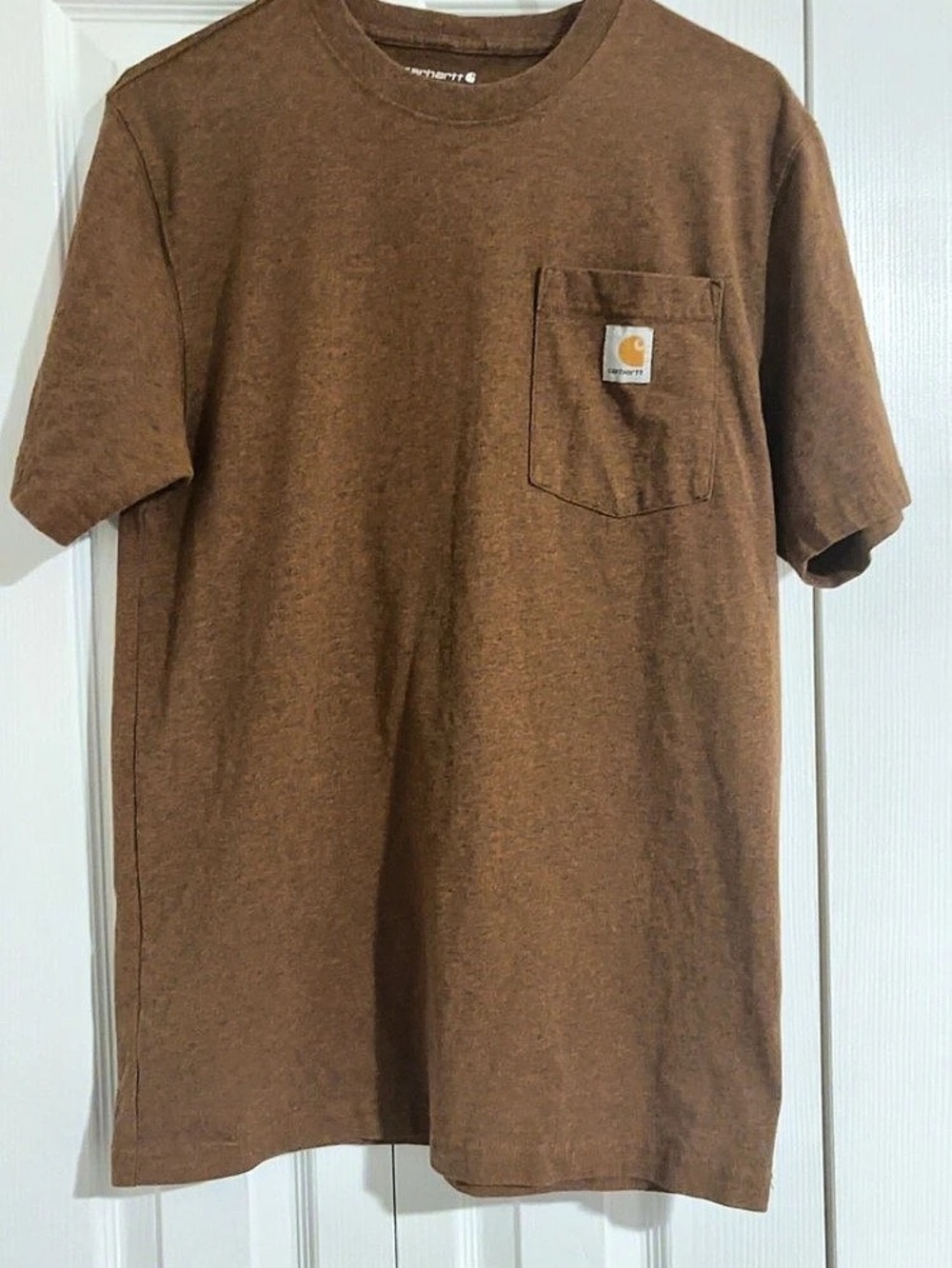 Carhartt K87 Loose Fit Heavyweight Short-Sleeve Pocket T-Shirt Brown Short small